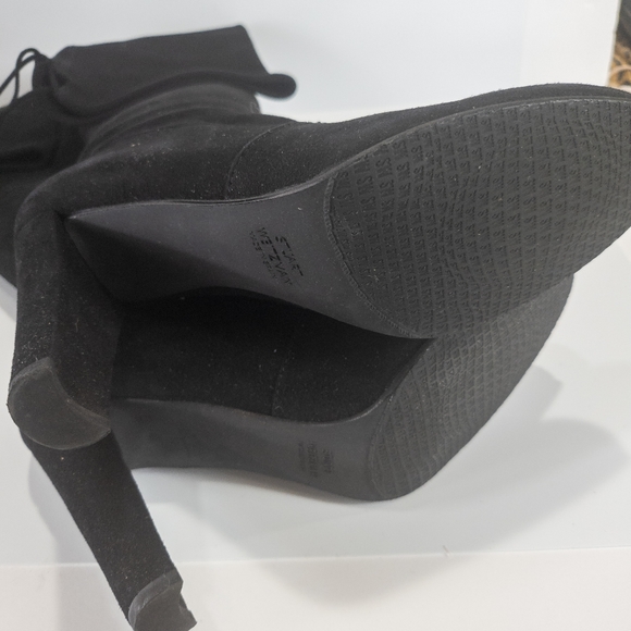 Stuart Weitzman Highland Over-the-Knee Boot Suede Black -8 - Picture 9 of 9